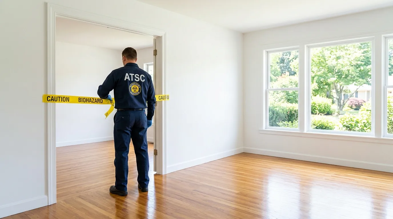 Certified biohazard cleanup crew performing Decomposition Cleanup in Dahlonega